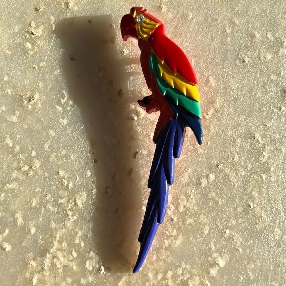 Bundle Sale 3 for $15 | Vintage Lacquered McCaw Parrot 5.5”